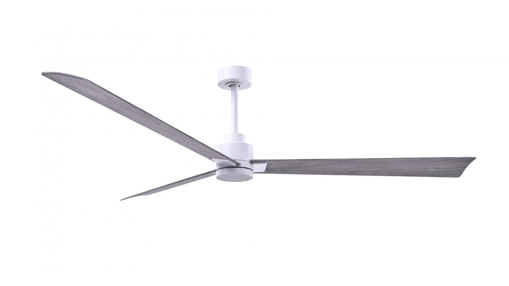 Alessandra 3-blade transitional ceiling fan in matte white finish with Barn Wood blades. Optimized