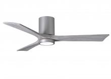 Matthews Fan Company IR3HLK-BN-BW-52 - Irene-3HLK three-blade flush mount paddle fan in Brushed Nickel finish with 52” solid barn wood