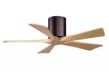 Matthews Fan Company IR5H-BB-LM-42 - Irene-5H three-blade flush mount paddle fan in Brushed Brass finish with 42” Light Maple tone bl