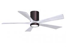 Matthews Fan Company IR5HLK-BB-MWH-52 - IR5HLK five-blade flush mount paddle fan in Brushed Bronze finish with 52” solid matte white woo