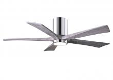 Matthews Fan Company IR5HLK-CR-BW-52 - IR5HLK five-blade flush mount paddle fan in Polished Chrome finish with 52” solid barn wood tone