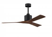 Matthews Fan Company NK-BK-WA-52 - Nan 6-speed ceiling fan in Matte Black finish with 52” solid walnut tone wood blades