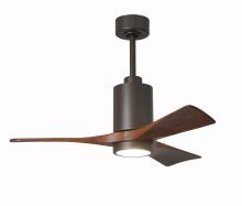 Matthews Fan Company PA3-TB-WA-42 - Patricia-3 three-blade ceiling fan in Textured Bronze finish with 42” solid walnut tone blades a