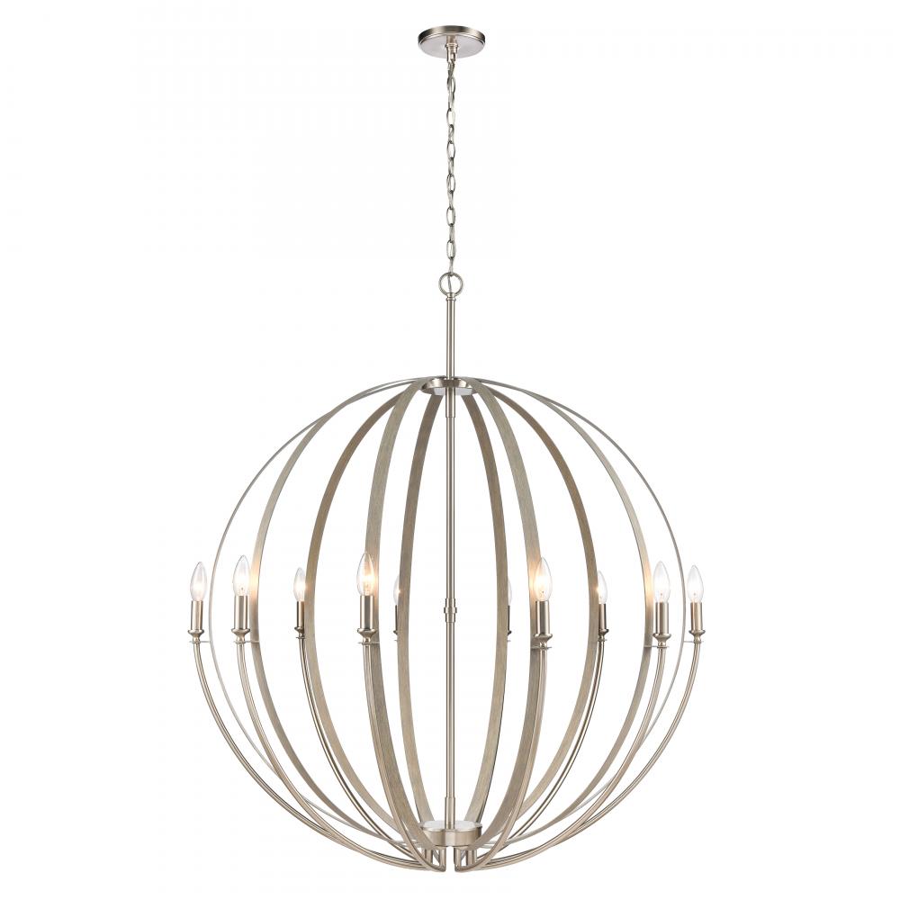 Rotunde 38'' Wide 10-Light Chandelier - Beechwood