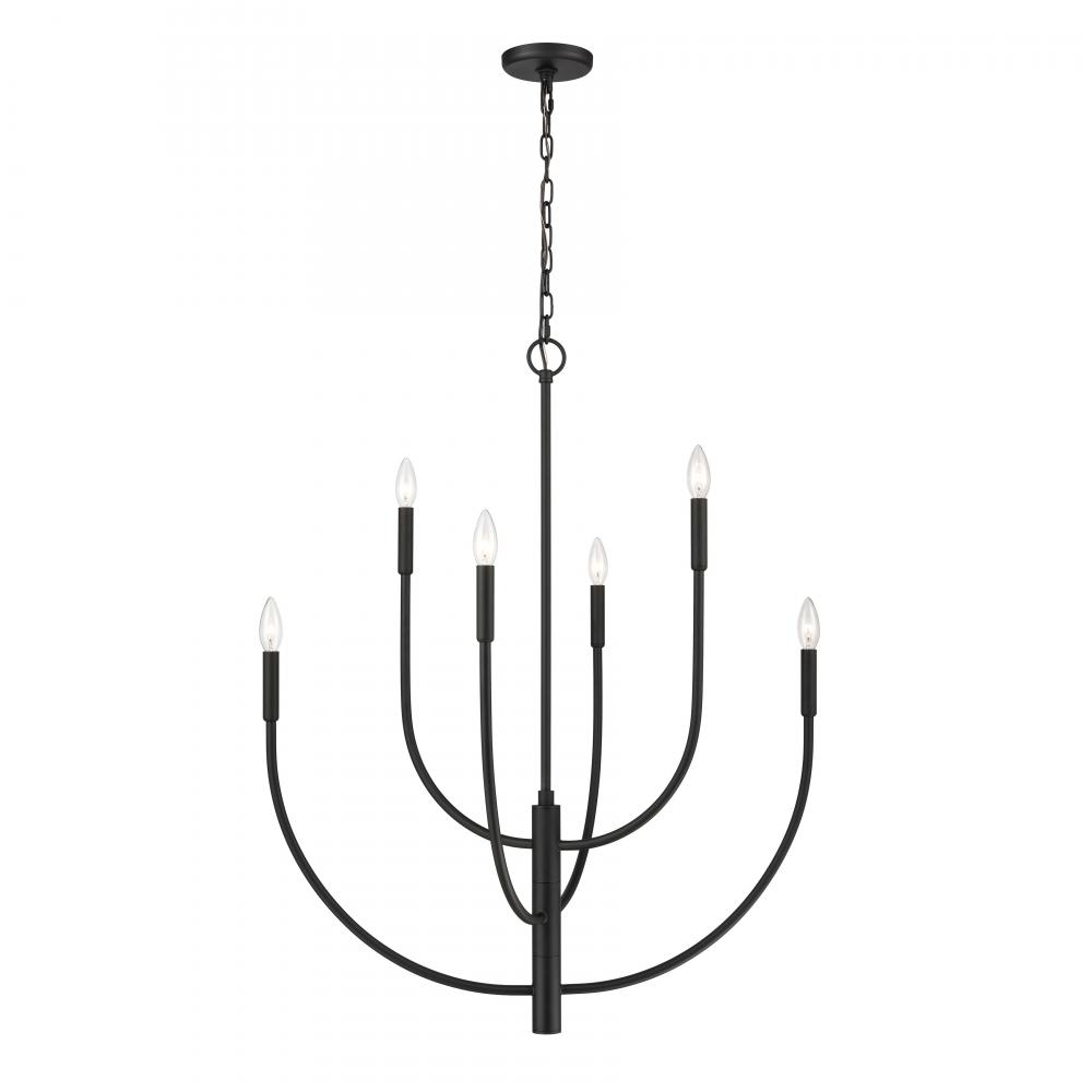 Continuance 30'' Wide 6-Light Chandelier - Charcoal