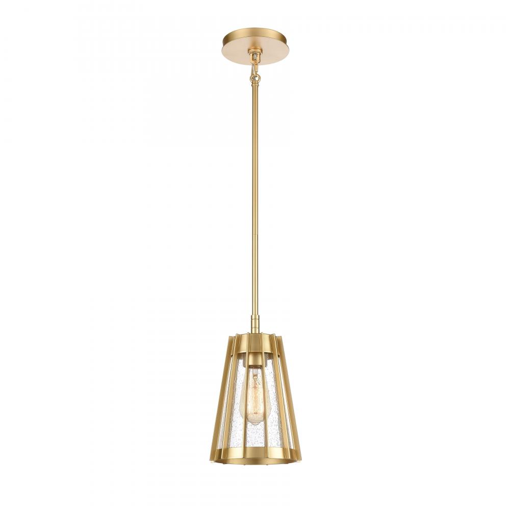 Open Louvers 6.75'' Wide 1-Light Mini Pendant - Champagne Gold