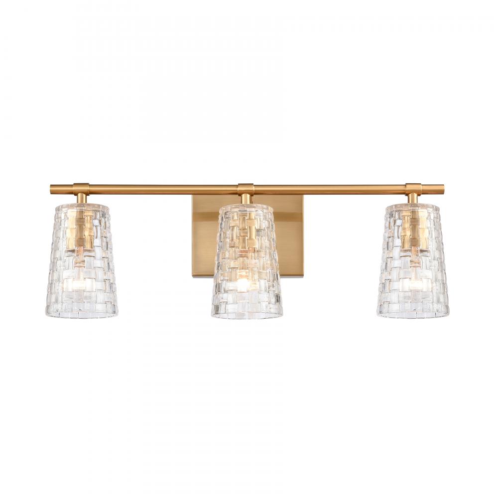 Lightweave 22'' Wide 3-Light Vanity Light - Satin Brass