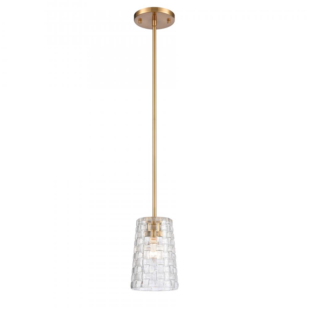 Lightweave 5.5'' Wide 1-Light Mini Pendant - Satin Brass