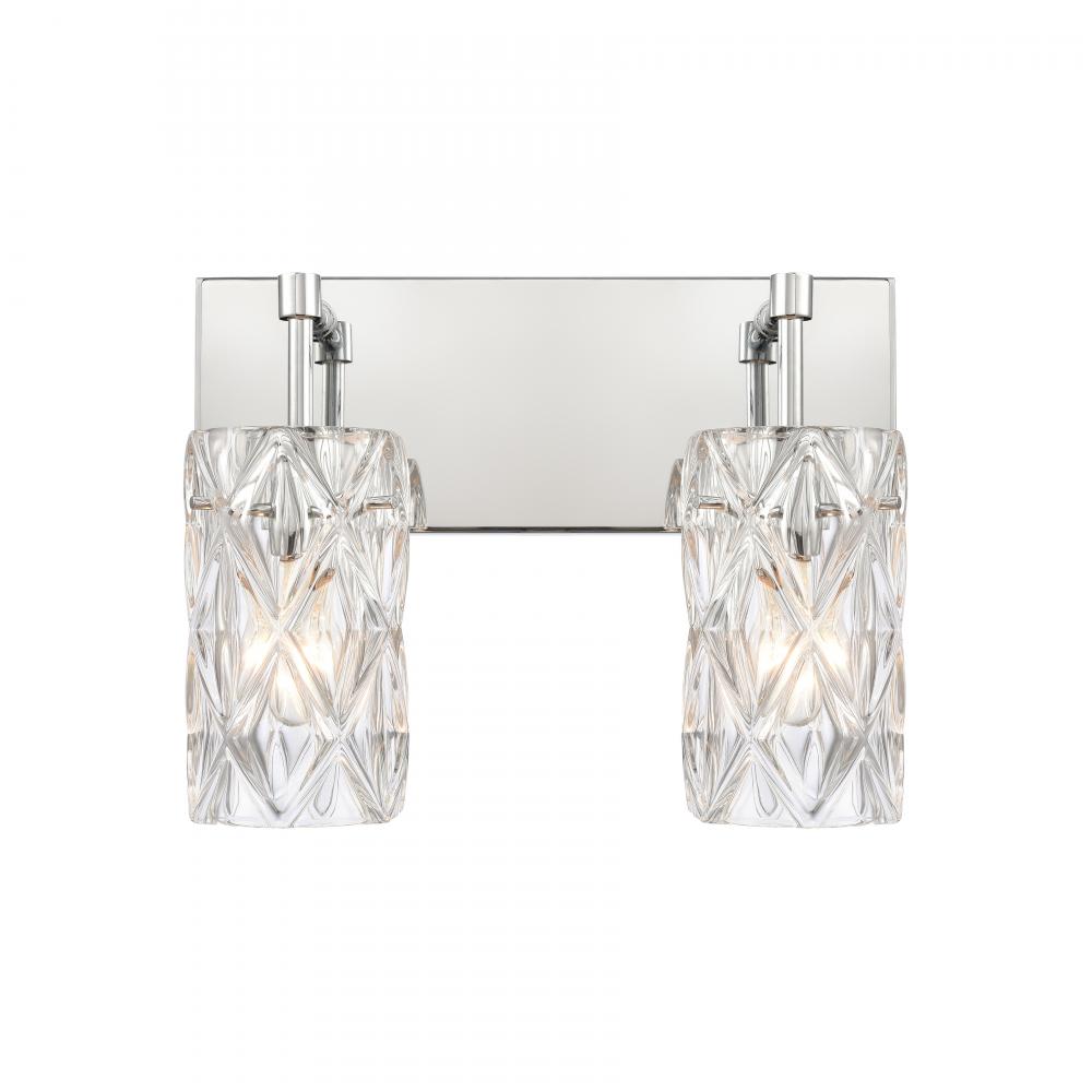 Forma de Crystal 14'' Wide 2-Light Vanity Light - Polished Chrome