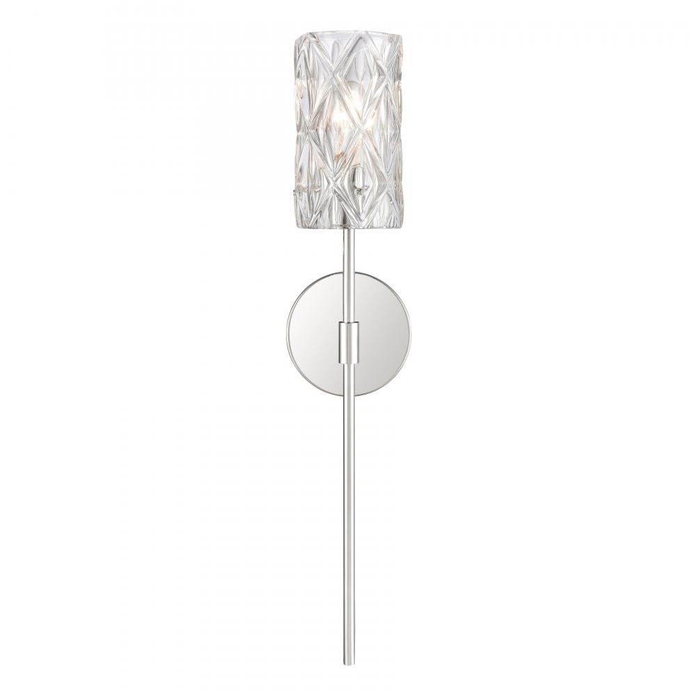 Forma de Crystal 24'' High 1-Light Sconce - Polished Chrome