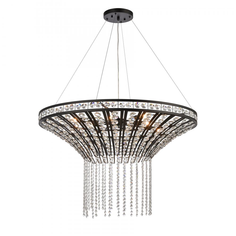 Fantania 36'' Wide 8-Light Chandelier - Matte Black