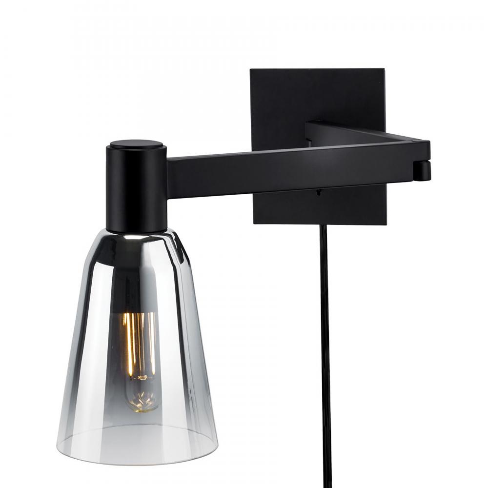 Audrey 10'' High 1-Light Swingarm Sconce - Matte Black