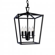 ELK Home Plus 1080-MB-NG - Cage 12'' Wide 4-Light Pendant - Matte Black