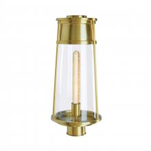 ELK Home Plus 1247-SB-CL - Cone 19.75'' High 1-Light Outdoor Post Light - Satin Brass