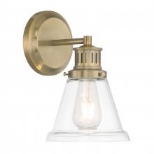 ELK Home Plus 2401-AN-CL - Alden 10.25'' High 1-Light Sconce - Antique Brass, Clear