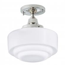 ELK Home Plus 5361F-PN-ST - Schoolhouse 9.5'' Wide 1-Light Semi Flush Mount - Polished Nickel