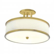 ELK Home Plus 5666-SB-WG - Prism 16.75'' Wide 3-Light Semi Flush Mount - Satin Brass