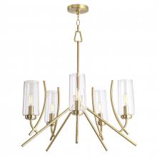 ELK Home Plus 8154-SB-CL - Tulip 23.25'' Wide 5-Light Chandelier - Satin Brass