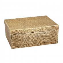 ELK Home Plus H0807-10662 - Square Linen Texture Box - Large Brass