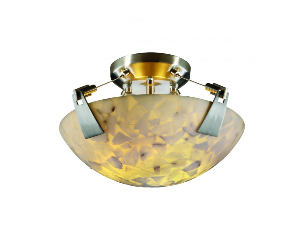 14" LED Semi-Flush Bowl w/ Tapered Clips