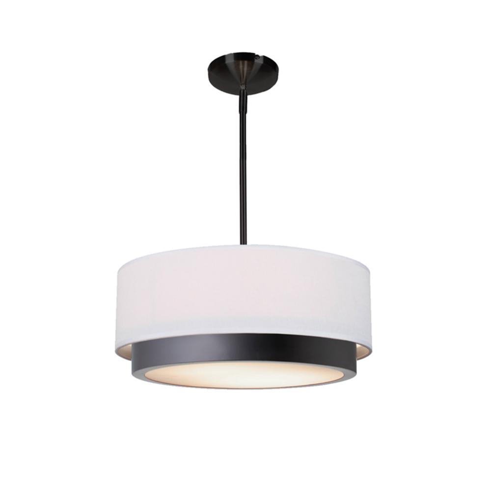 Tate 16" LED Semi-Flush Drum Pendant