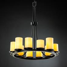 Justice Design Group CNDL-8763-10-CREM-MBLK - Dakota 12-Light Ring Chandelier (Tall)