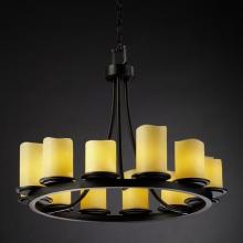 Justice Design Group CNDL-8768-14-CREM-DBRZ - Dakota 12-Light Ring Chandelier (Short)