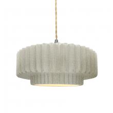 Justice Design Group CER-6553-CRK-NCKL-BEIG-TWST - Medium Tier Pleated 1-Light Pendant