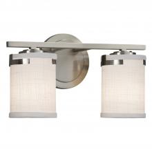 Justice Design Group FAB-8452-10-WHTE-NCKL - Atlas 2-Light Bath Bar