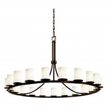 Justice Design Group FSN-8716-10-OPAL-DBRZ-LED21-14700 - Dakota 21-Light 1-Tier Ring LED Chandelier