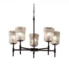 Justice Design Group GLA-8410-16-CLRT-MBLK-LED5-3500 - Union 5-Light LED Chandelier