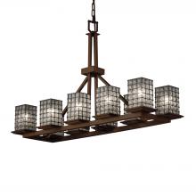 Justice Design Group WGL-8650-15-GRCB-NCKL-LED10-7000 - Montana 10-Light Rectangular Ring LED Chandelier