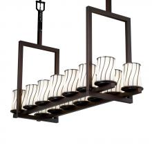 Justice Design Group WGL-8769-10-SWCB-DBRZ - Dakota 14-Light Bridge Chandelier (Short)