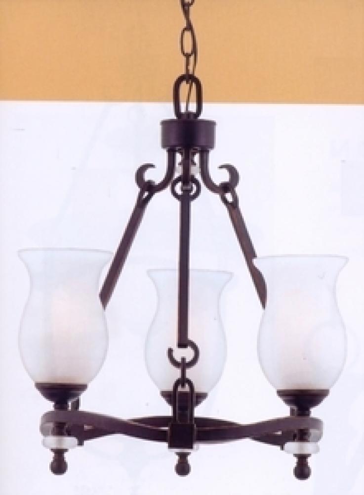 3 Light Chandelier w/ Frosted Glass