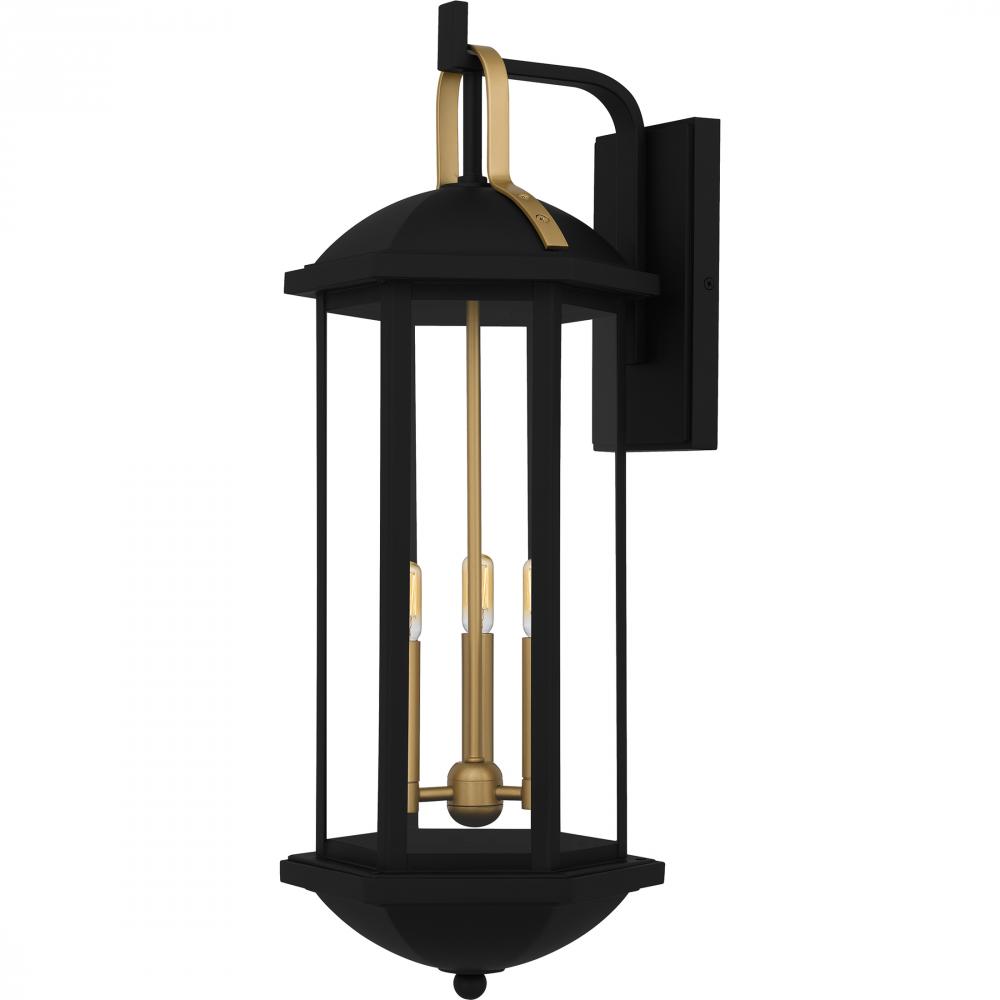 Crestfield 3-Light Matte Black Outdoor Wall Lantern