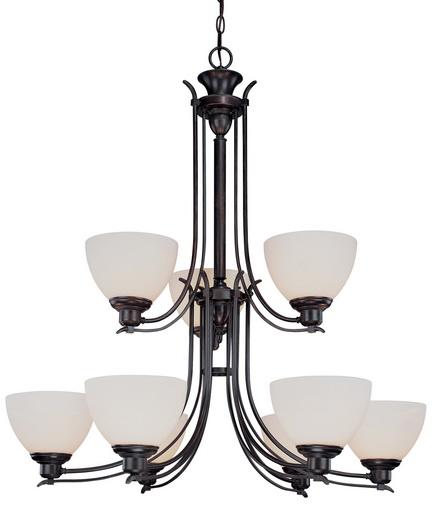 Nine Light Antique Bronze Up Chandelier