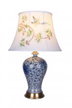 Bethel International FUM03T8B - Table Lamp Blue& White