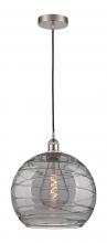 Innovations Lighting 616-1P-SN-G1213-14SM - Athens Deco Swirl - 1 Light - 14 inch - Brushed Satin Nickel - Cord hung - Pendant