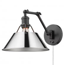 Golden 3306-A1W BLK-CH - Orwell Articulating Wall Sconce in Matte Black with Chrome