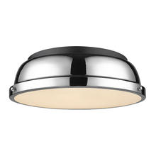 Golden 3602-14 BLK-CH - Duncan 14" Flush Mount in Matte Black with Chrome