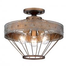 Golden 7856-SF CP - Ferris Semi-Flush in Copper Patina