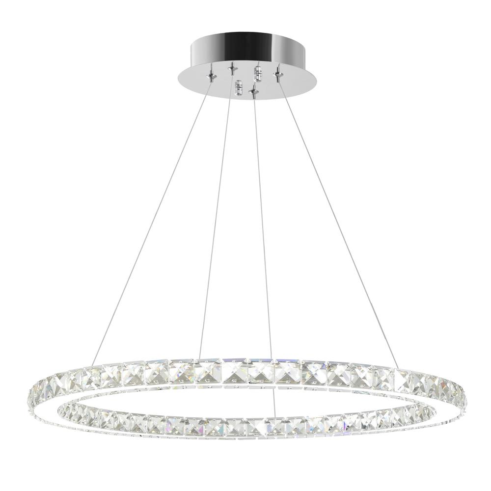 Ring LED Chandelier With Chrome Finish