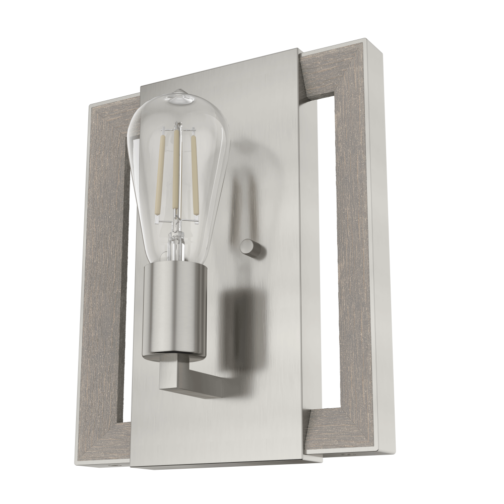 Hunter Woodburn Brushed Nickel 1 Light Sconce Wall Light Fixture