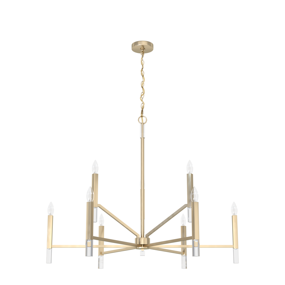 Hunter Sunjai Alturas Gold 9 Light Chandelier Ceiling Light Fixture