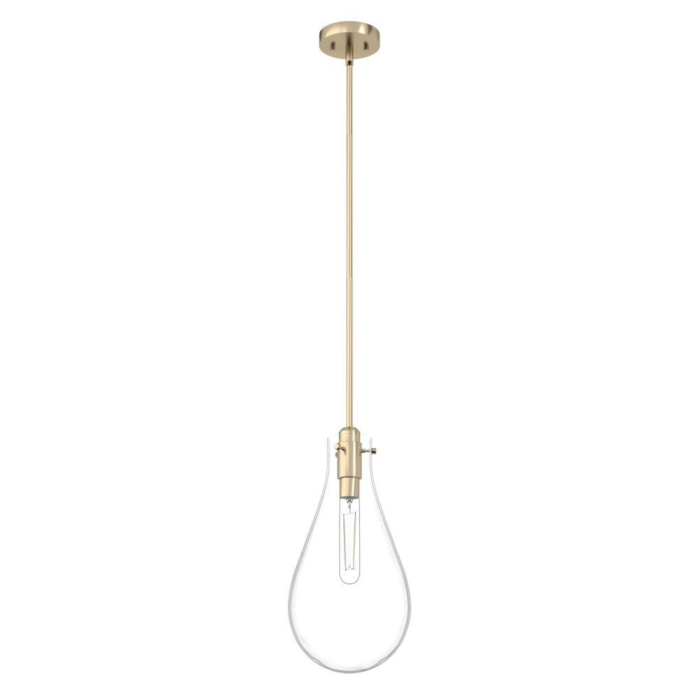 Hunter Lundin Alturas Gold with Clear Glass 1 Light Pendant Ceiling Light Fixture