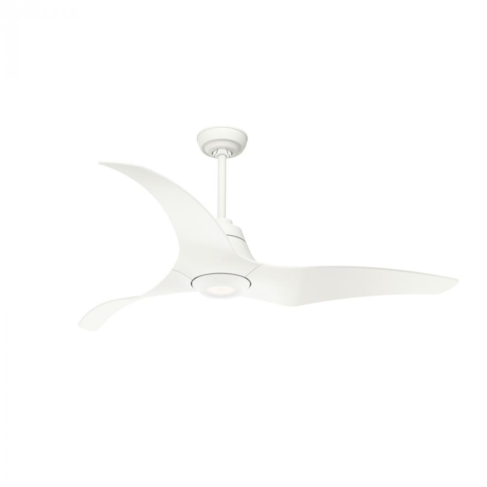 Hunter 60 in Arwen ENERGY STAR® Matte White Damp Rated Ceiling Fan with LED LT Kit & Handheld Remote