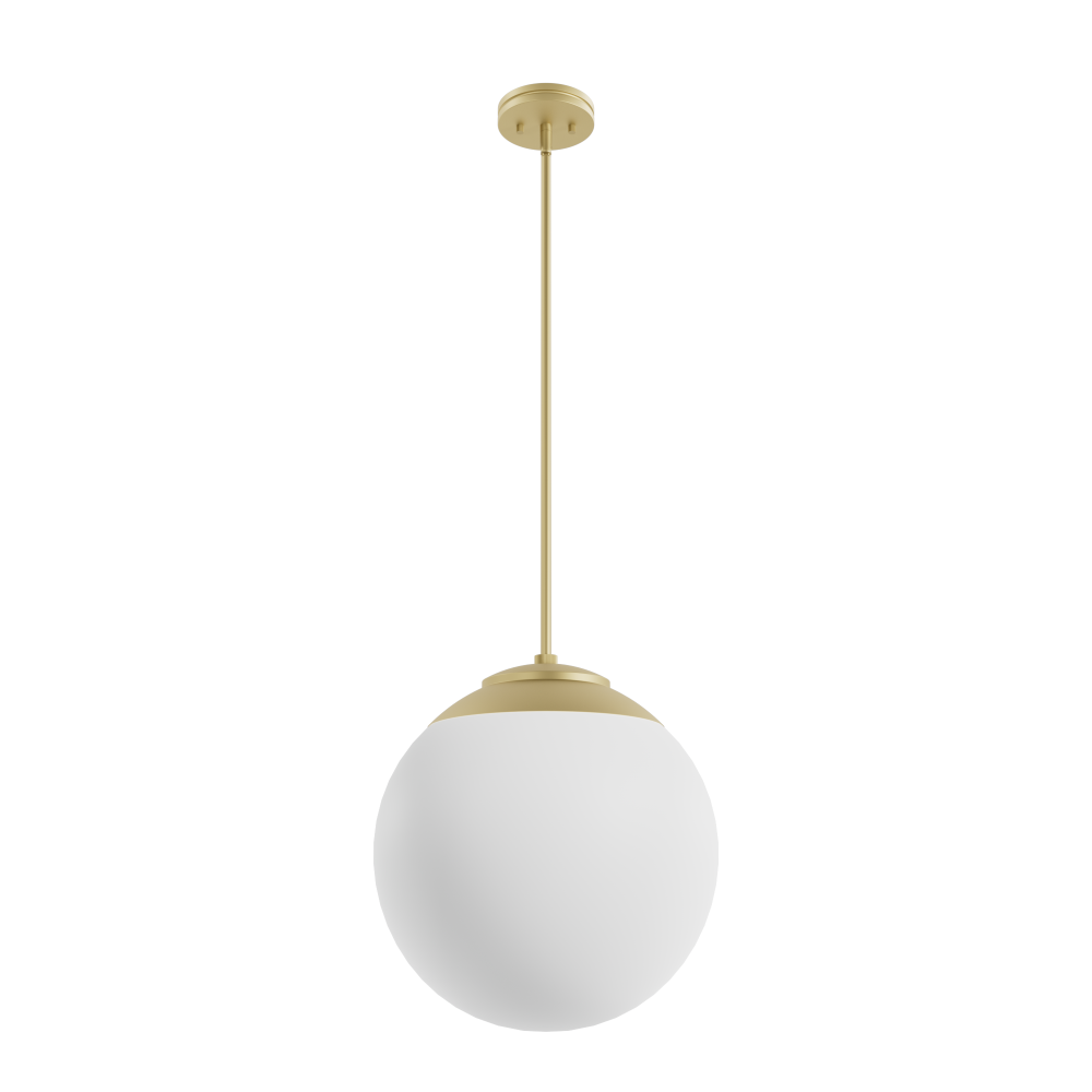 Hunter Hepburn Modern Brass with Cased White Glass 3 Light Pendant Ceiling Light Fixture