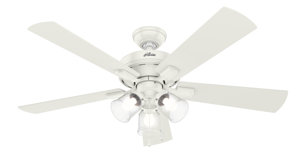 Hunter 52 inch Crestfield Fresh White Ceiling Fan with LED Light Kit and Pull Chain