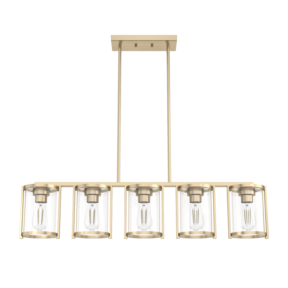 Astwood 5 Light Linear Chandelier Alt Gold