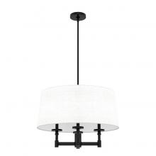 Hunter 19702 - Hunter Briargrove Matte Black 4 Light Chandelier Ceiling Light Fixture